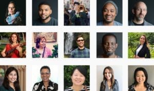 Staff members in a collage