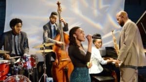 band playing on stage