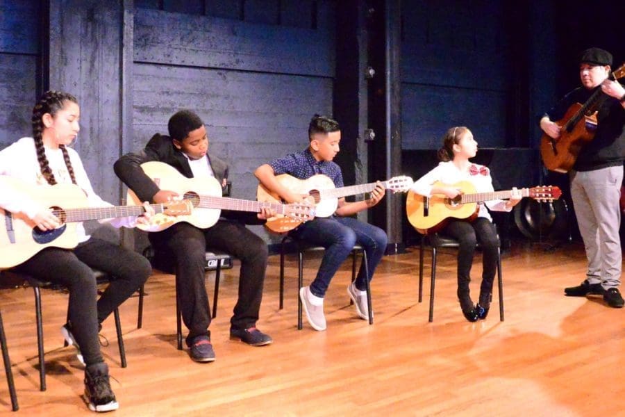 guitar class with kids