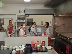 kids working in kitchen
