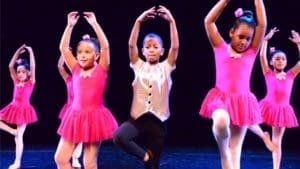 children on ballet stage