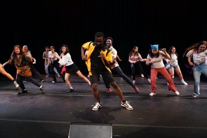 A group of dancers in movement